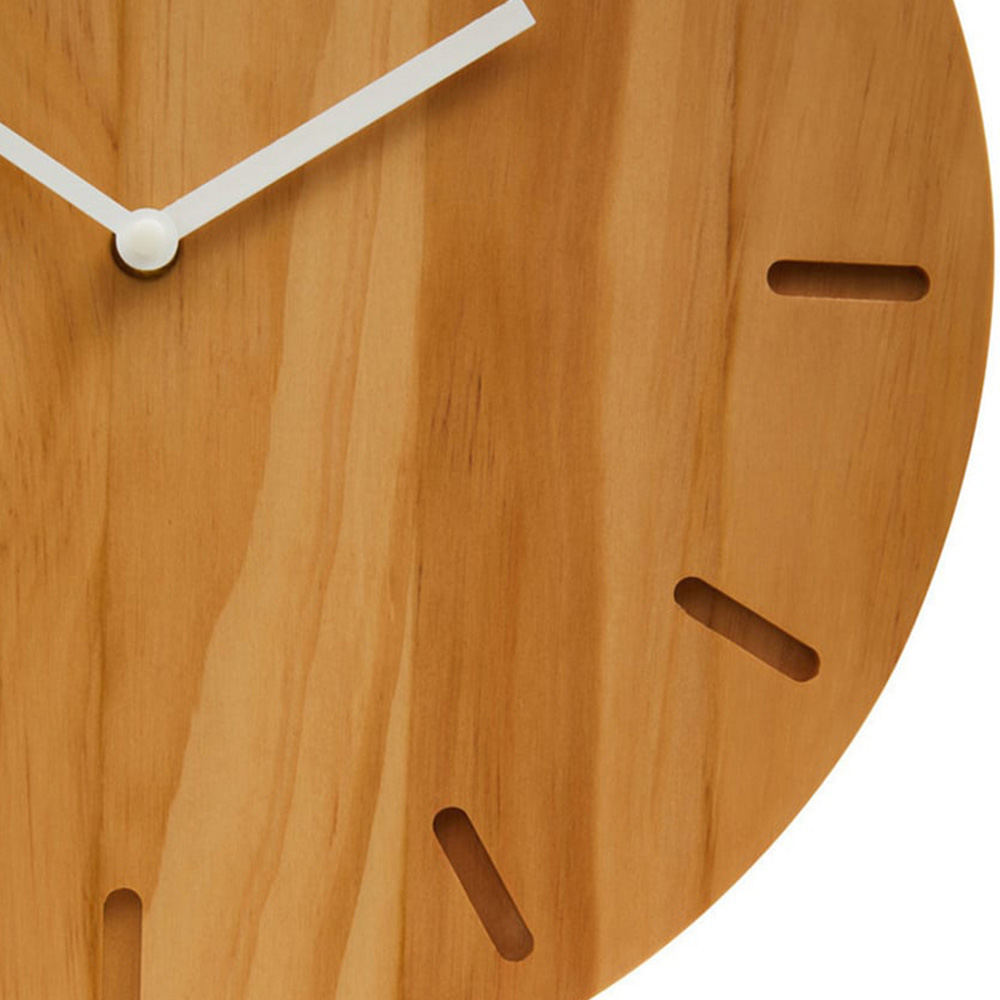 Premier Housewares Vitus Natural Wood Effect Wall Clock Image 4