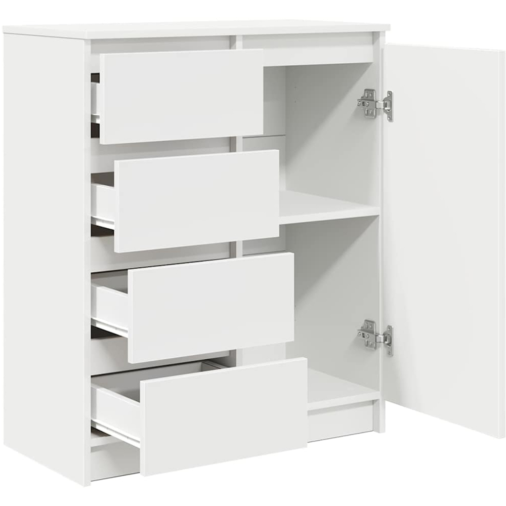 vidaXL Single Door 4 Drawer White Sideboard Image 4