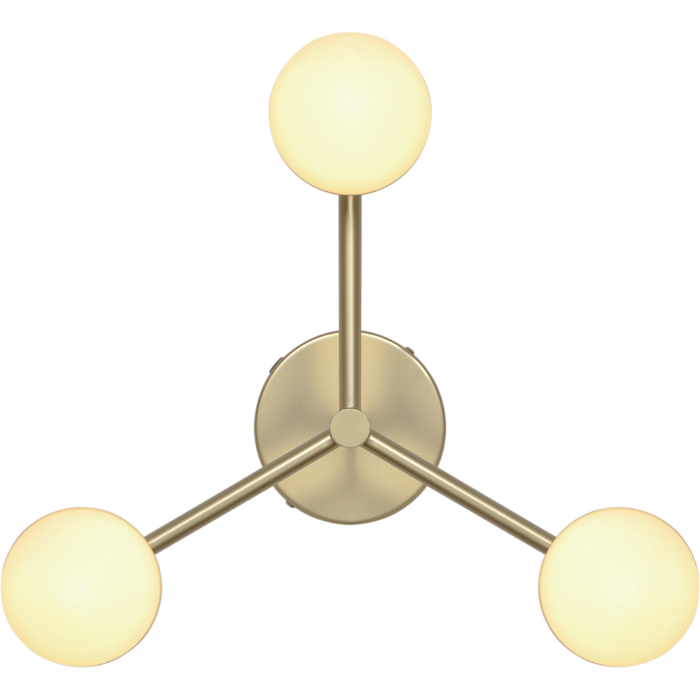 Nordlux Contina 3-Head Brushed Brass Ceiling Light Image 3