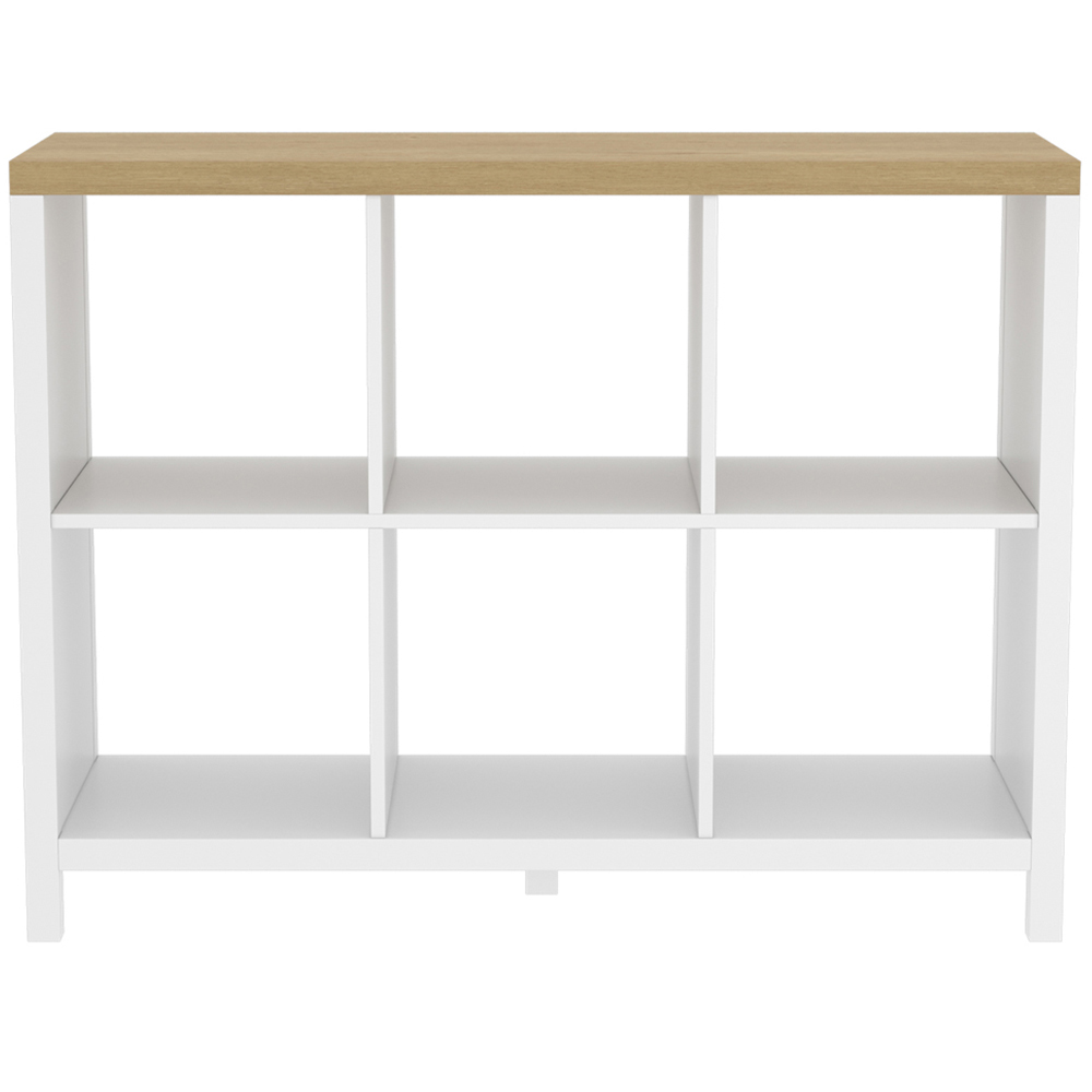 Clever Cube 6 Shelf White and Light Oak Effect Storage Unit Image 3