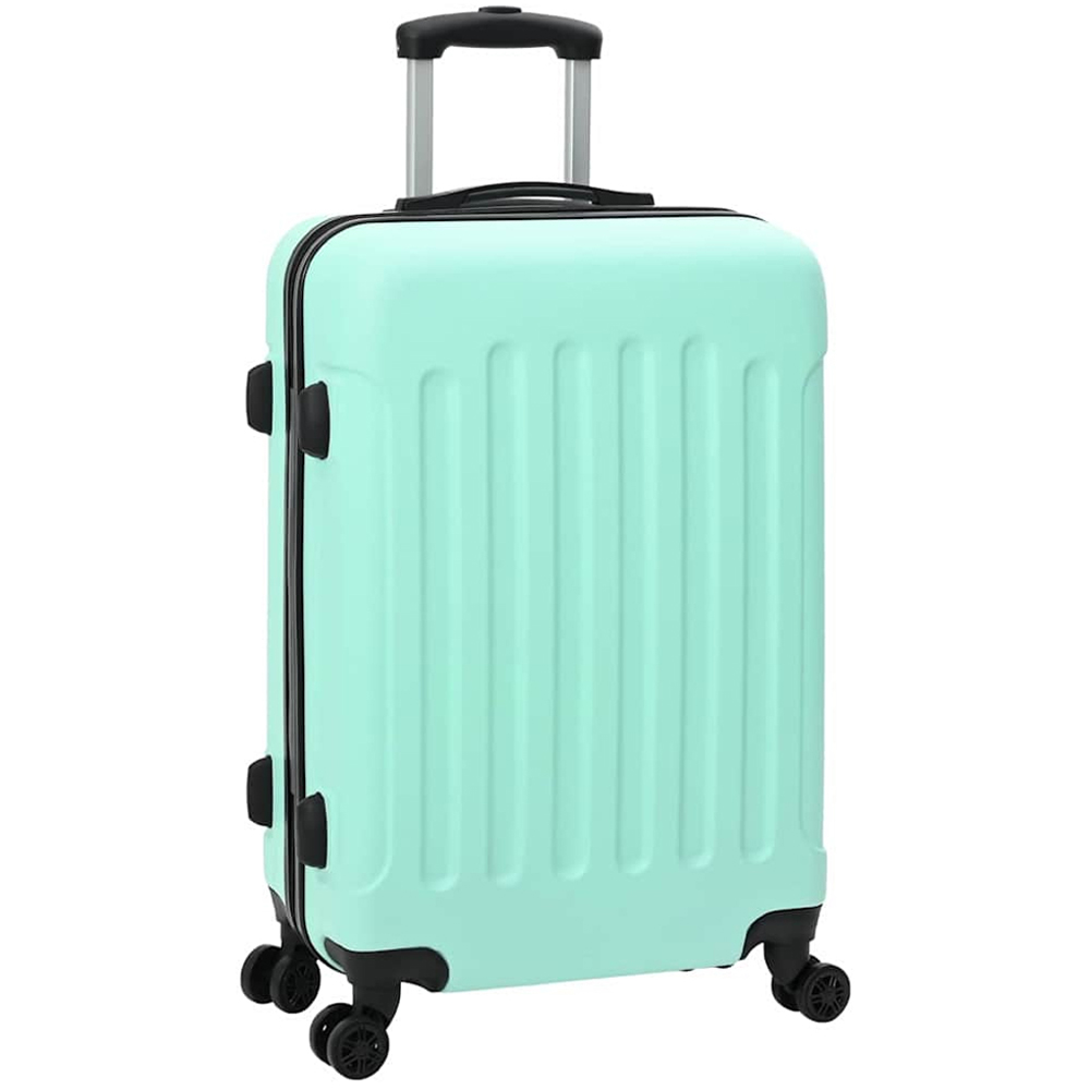vidaXL Set of 3 Black Green Suitcases with Wheels Image 2