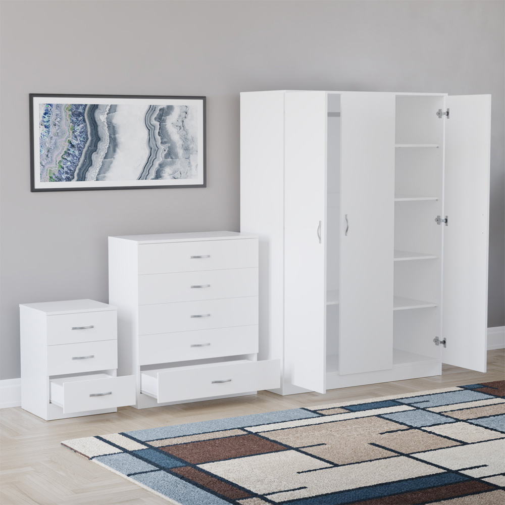 VIDA DESIGNS Riano White 3 Piece Bedroom Furniture Set Image 4