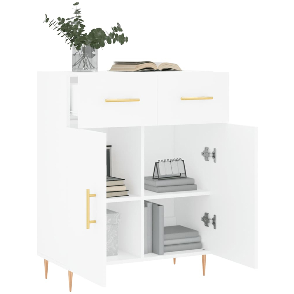 vidaXL 2 Door 2 Drawer White Sideboard Image 4