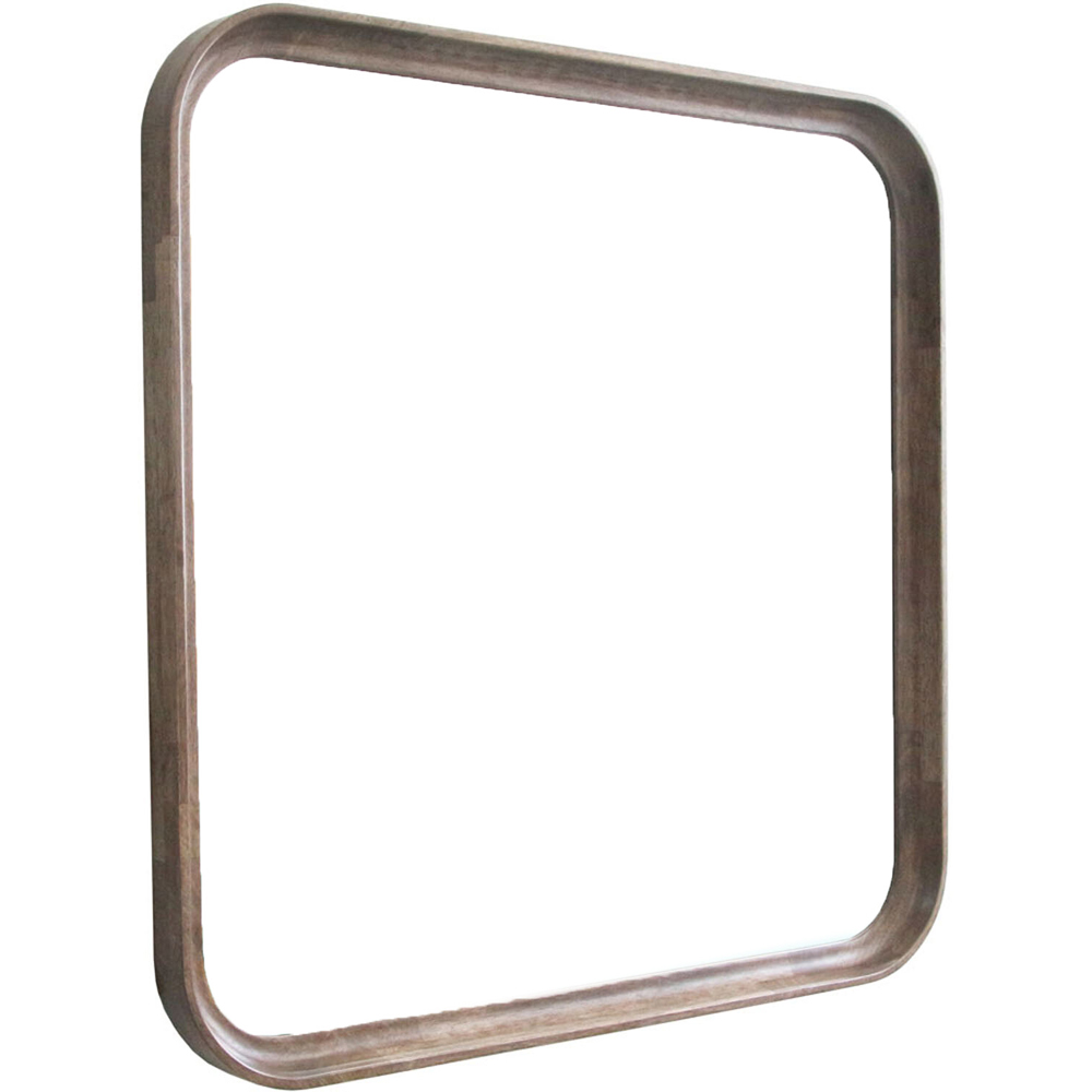 Curved Wooden Mirror Walnut Image 3