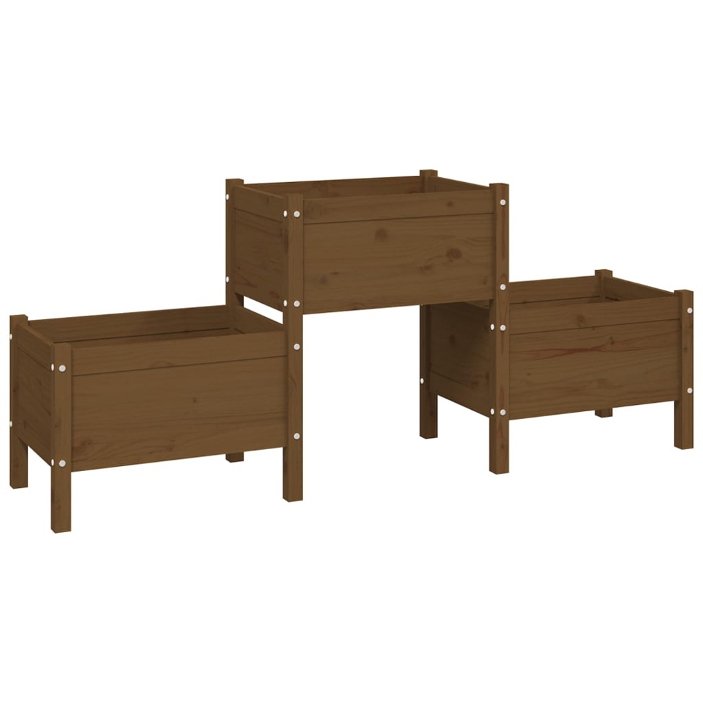 vidaXL Brown Pine Wood Garden Planter 75 x 44 x 178.5cm Image 1