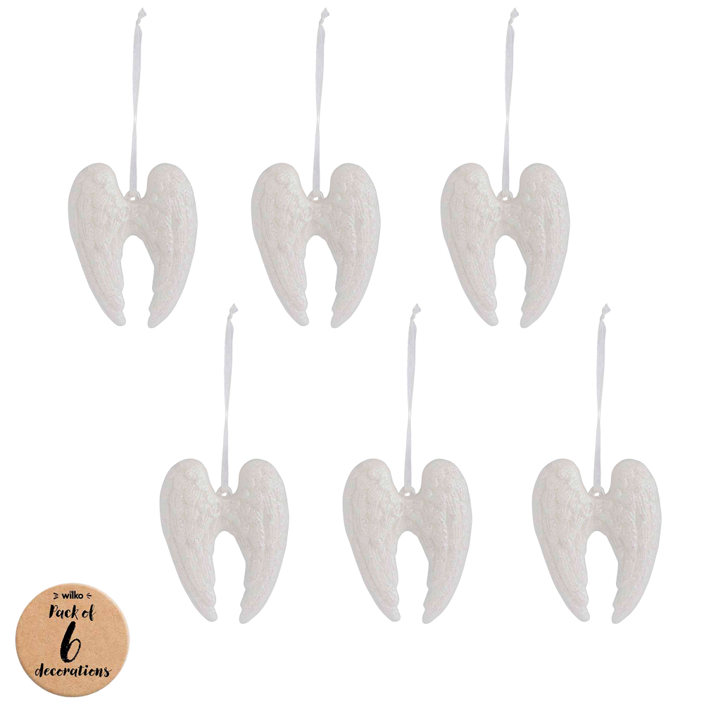 Wilko Magical Angel Wing Ornament 6 Pack Image 1