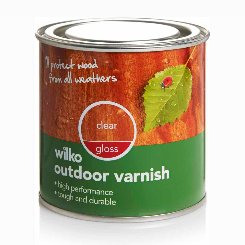 Wilko Clear Gloss Outdoor Varnish 250ml Image 1