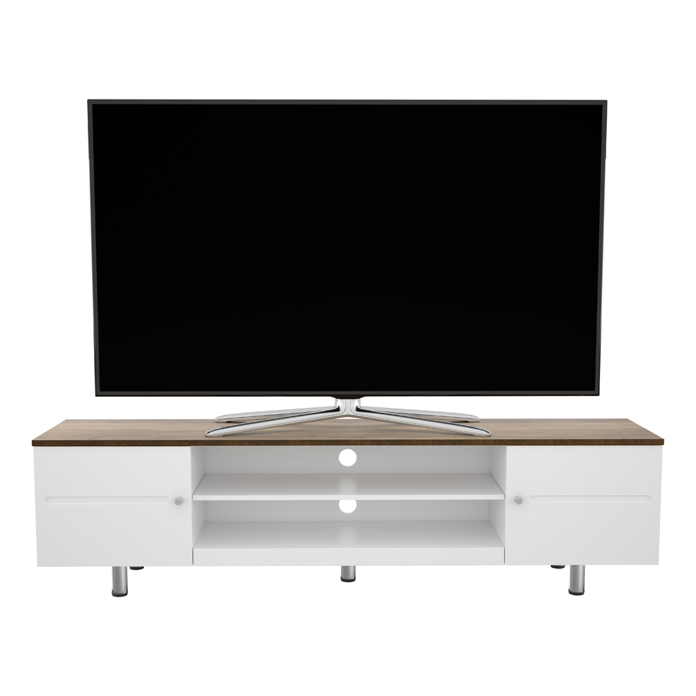 AVF Whitesands 2 Door 2 Shelf Satin White TV Unit Image 4