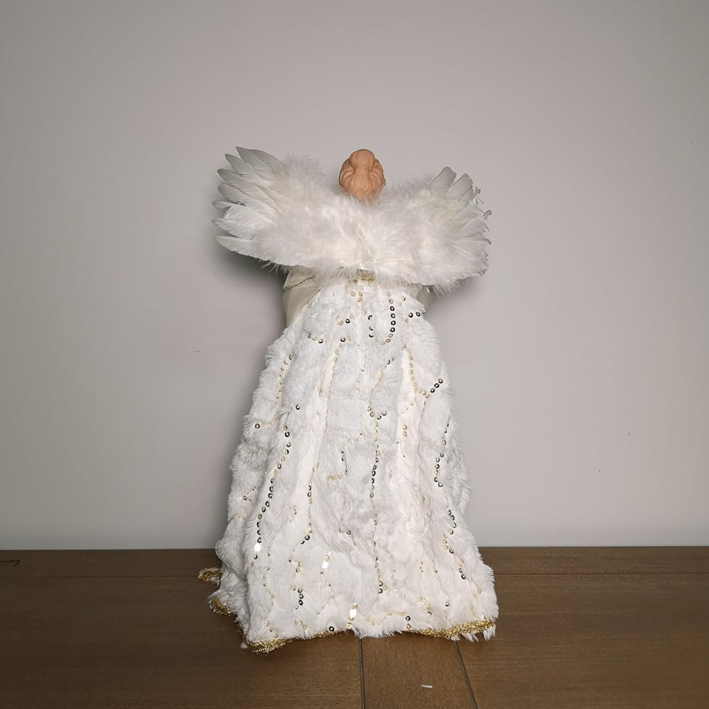 Premier Deluxe Gold and White Angel Christmas Tree Topper 40cm Image 4