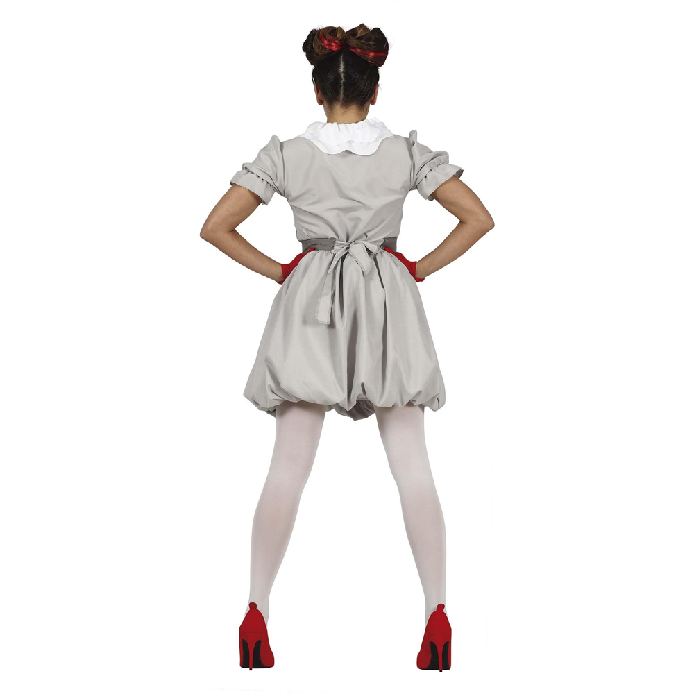 Fiestas Guirca Adult Grey Clown White and Red Halloween Costume Medium Image 2