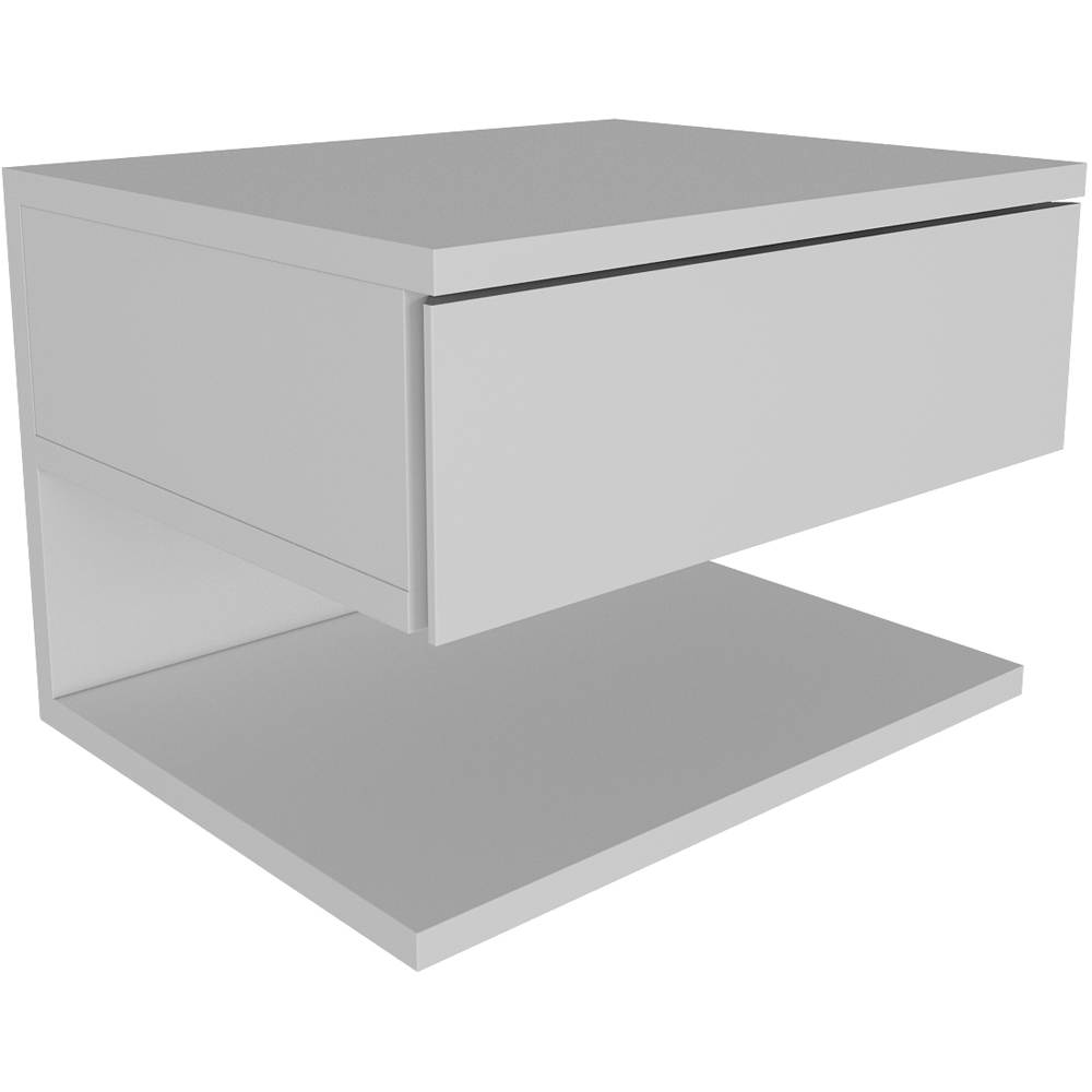 Decorotika Vivid White Minimalist Floating Nightstand Image 2