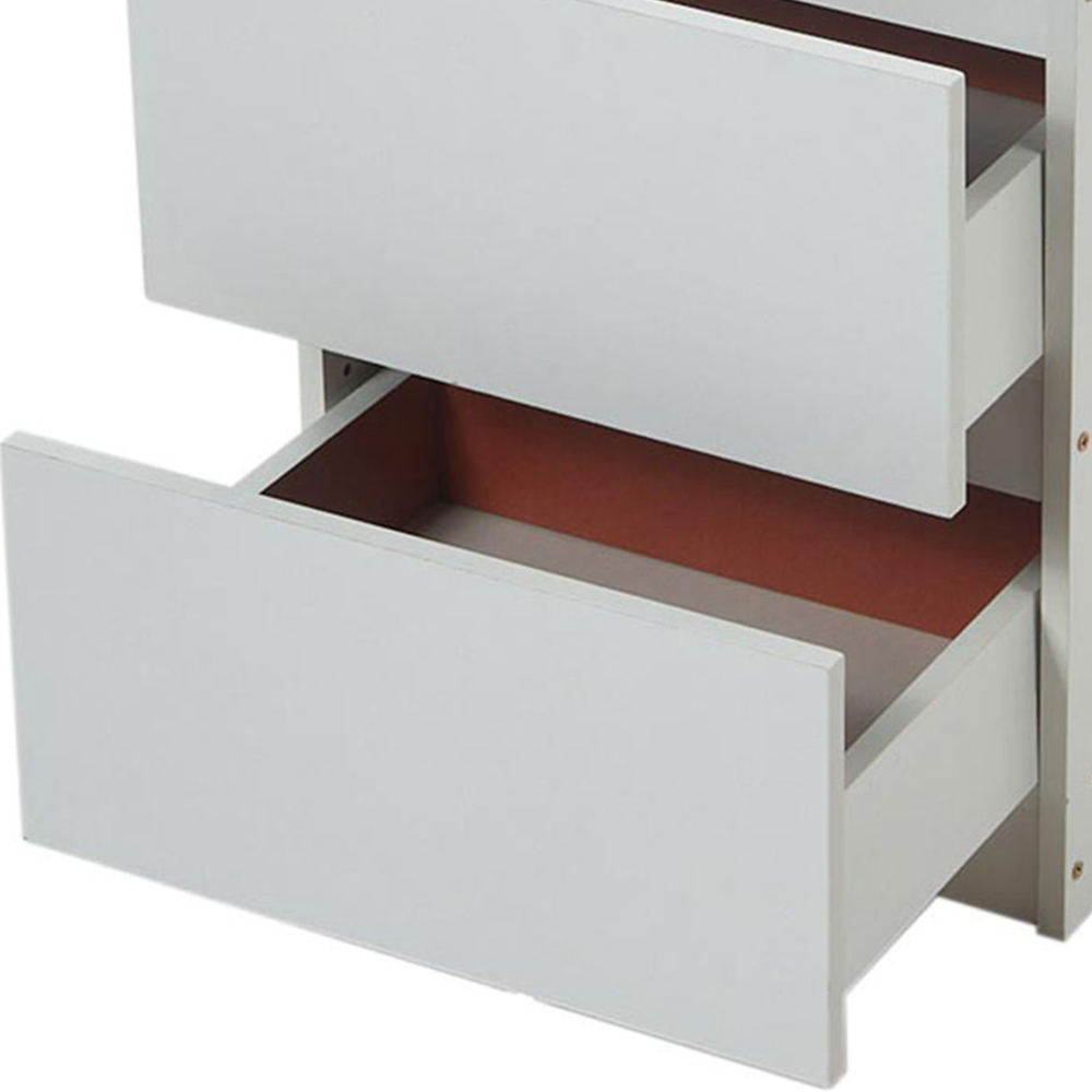 Living and Home 2 Drawer Warm White Bedside Table Image 6