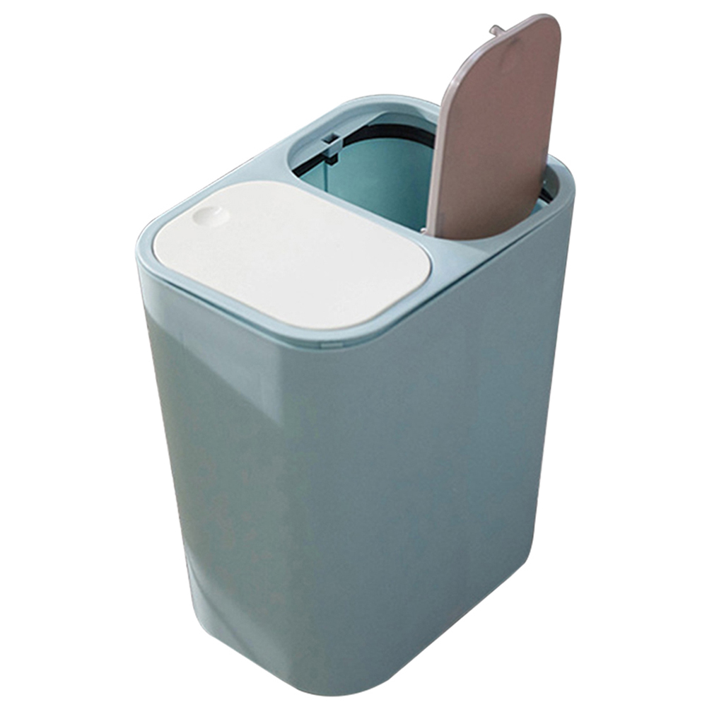 Living and Home Blue Double Recycling Bin with Pop Up Lid 15L Image 4