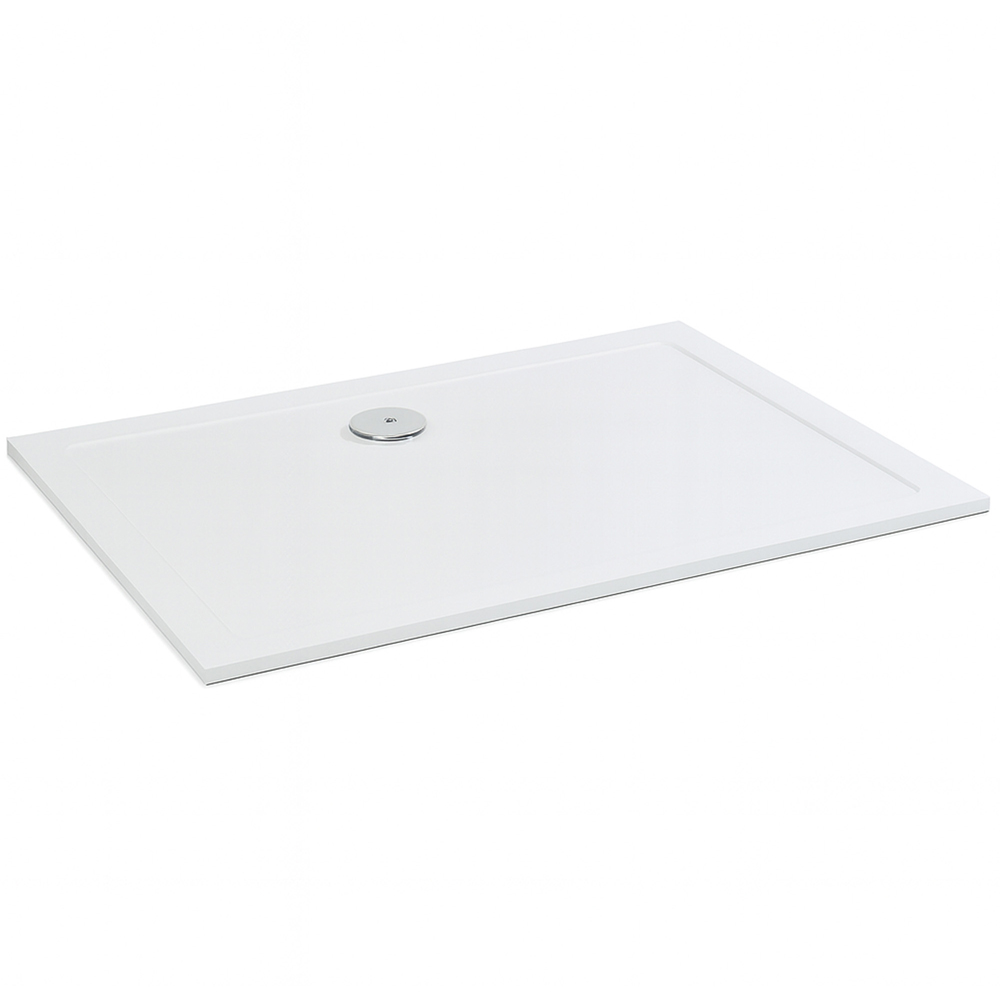 Go Bathrooms White Slim Rectangular Shower Tray 1600 x 900mm Image 1