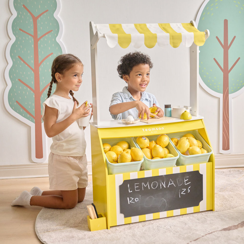 Teamson Kids Sunny Citrus Yellow Lemonade Stand Play Set Image 6