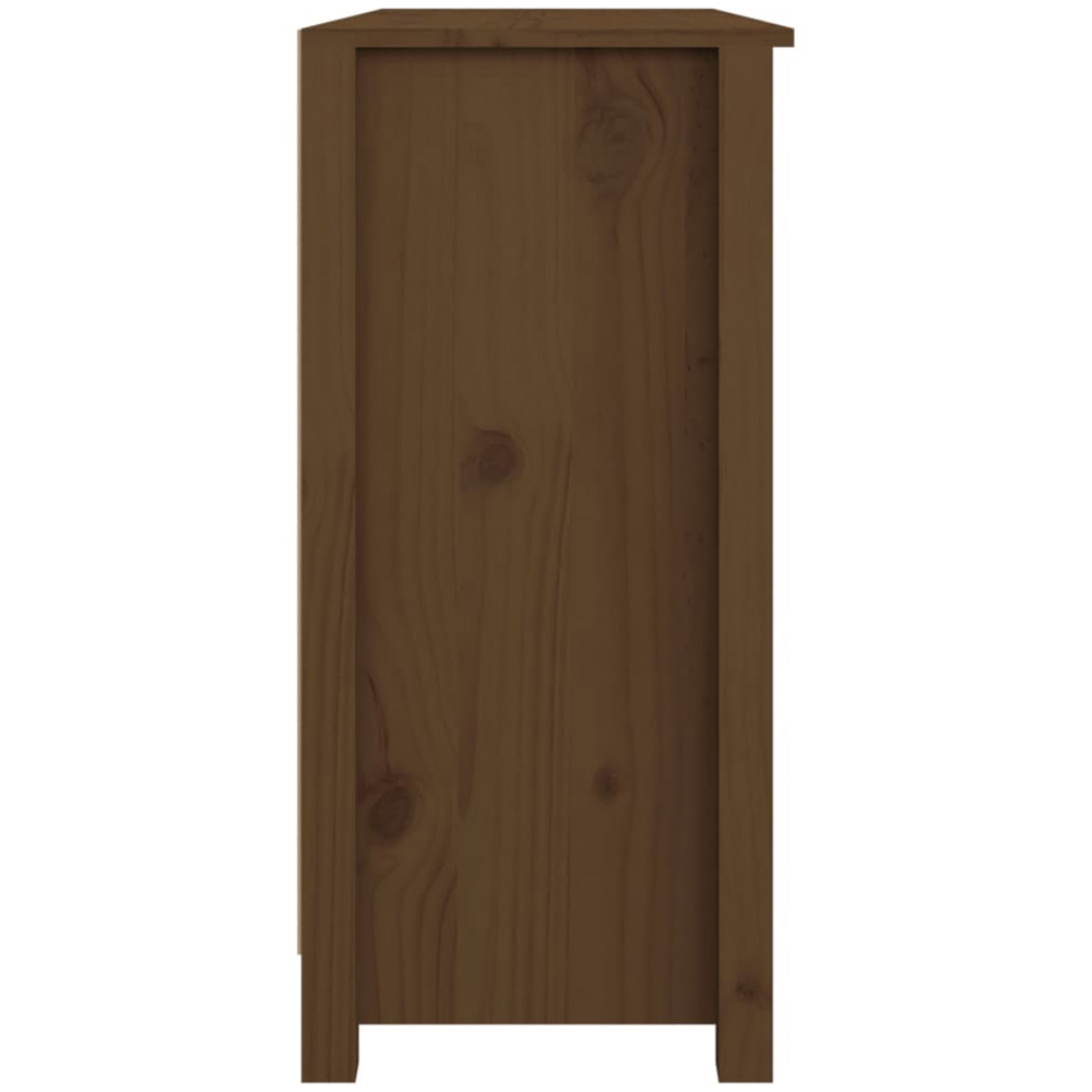 vidaXL 2 Door 3 Drawer 2 Shelf Honey Brown Solid Pine Wood Sideboard Image 8