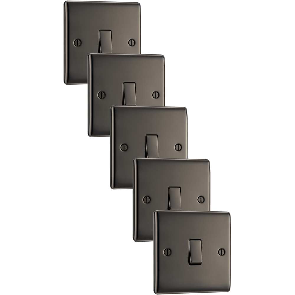 BG Nexus 2 Way 20A Black Nickel Single Switch 5 Pack Image 1