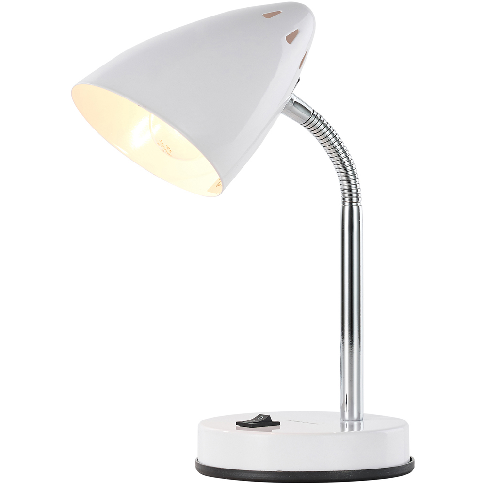 Innoteck White Cone Flexible Neck Desk Lamp Image 2