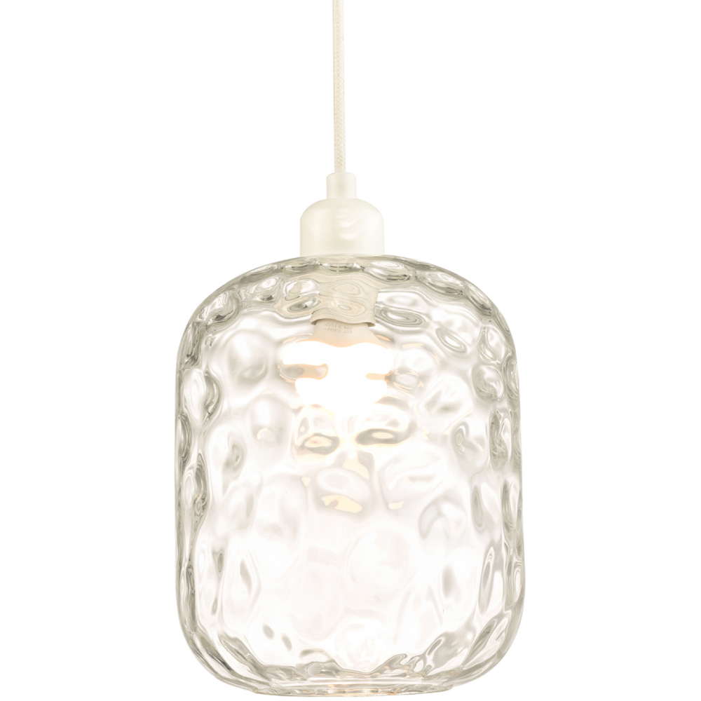 Happy Homewares Clear Glass Crater Effect Moulded Design Pendant Shade Image 4