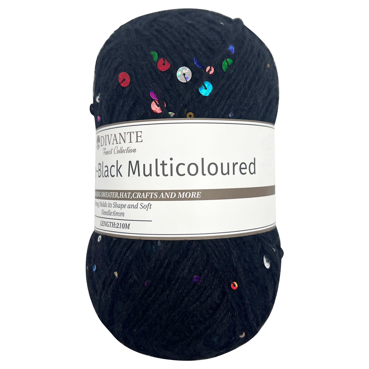 Divante Sequin Yarn - Black Multicoloured Image 2