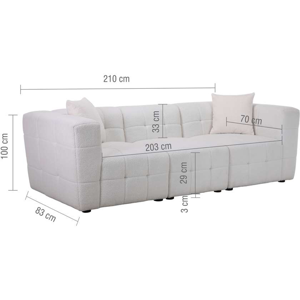 Birlea Milo 3 Seater White Sofa Image 7