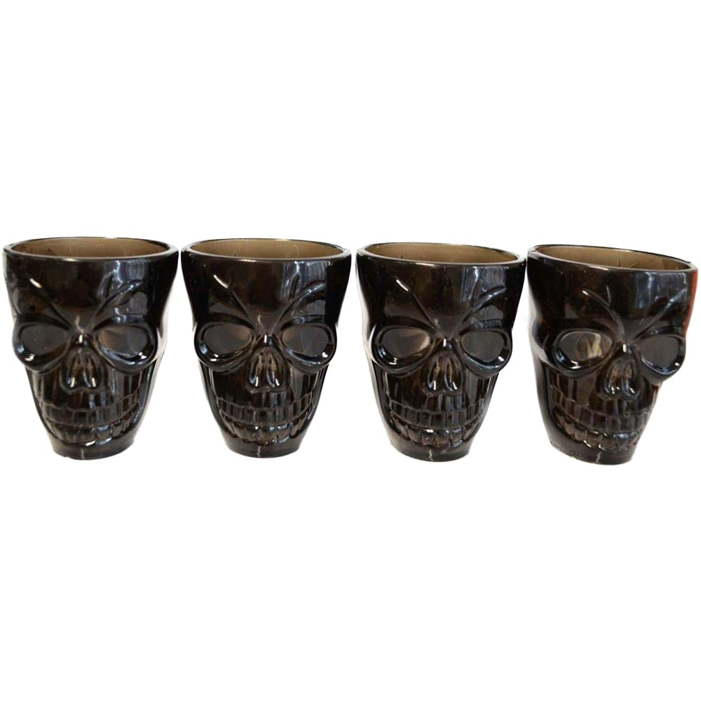 Shatchi Halloween Clear Skull Shot Glasses 4 Pack Image 1