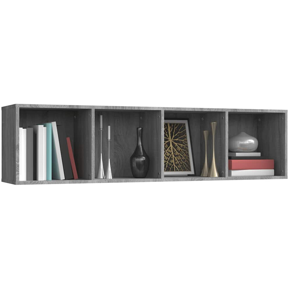 vidaXL 4 Shelf Grey Sonoma Book Cabinet Image 4