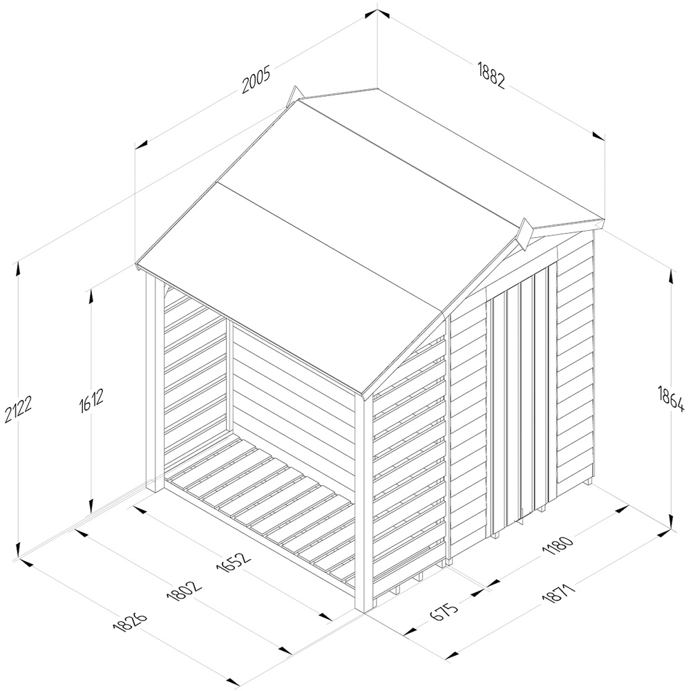 Forest Garden 4LIFE 4 x 6ft Single Door Lean To Apex Shed Image 9