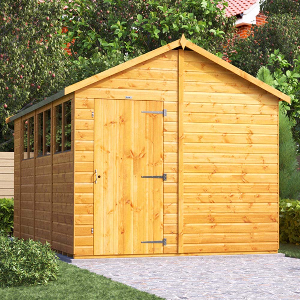 Power Sheds 14 x 8ft Apex Wooden Shed with Window Image 2