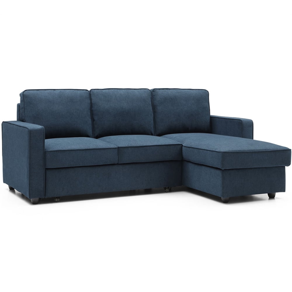 Lucien 3 Seater Blue Corner Sofa Bed Image 2