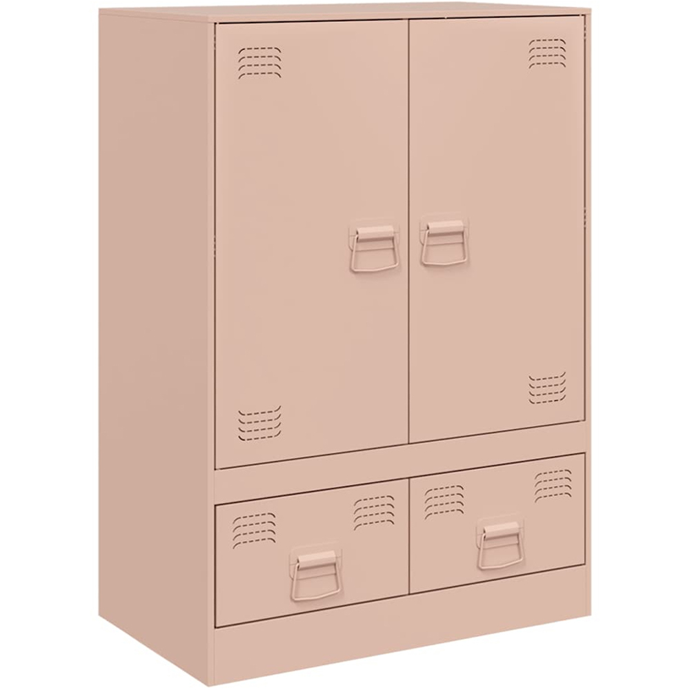 vidaXL 2 Door 2 Drawer Pink Steel Highboard Image 2