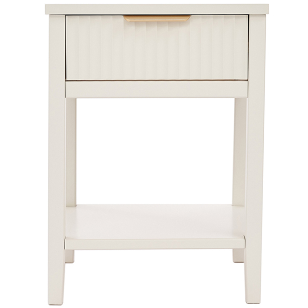 Monti Single Drawer White Bedside Table Image 3