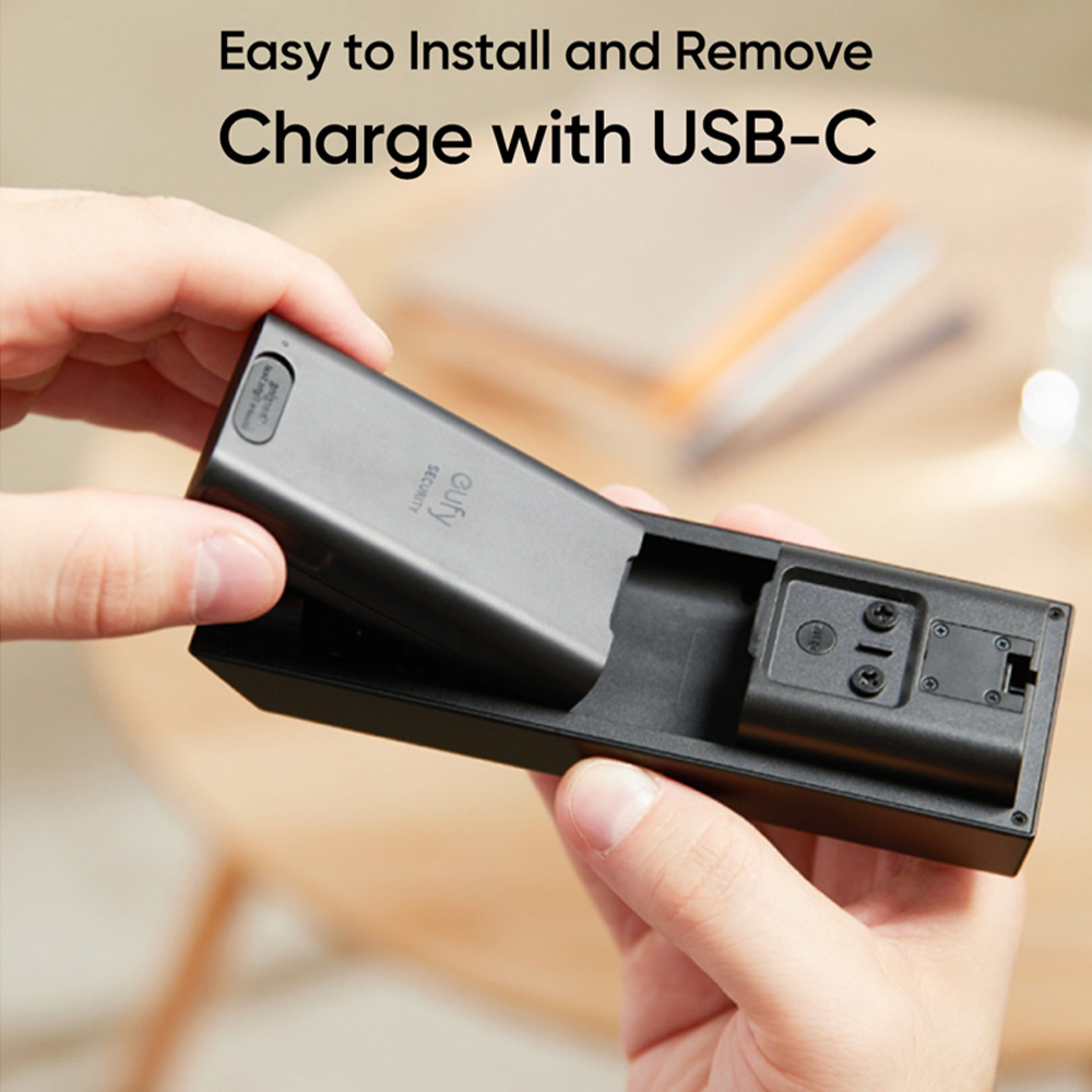 Eufy Black Doorbell with Detachable Battery Pack Image 3