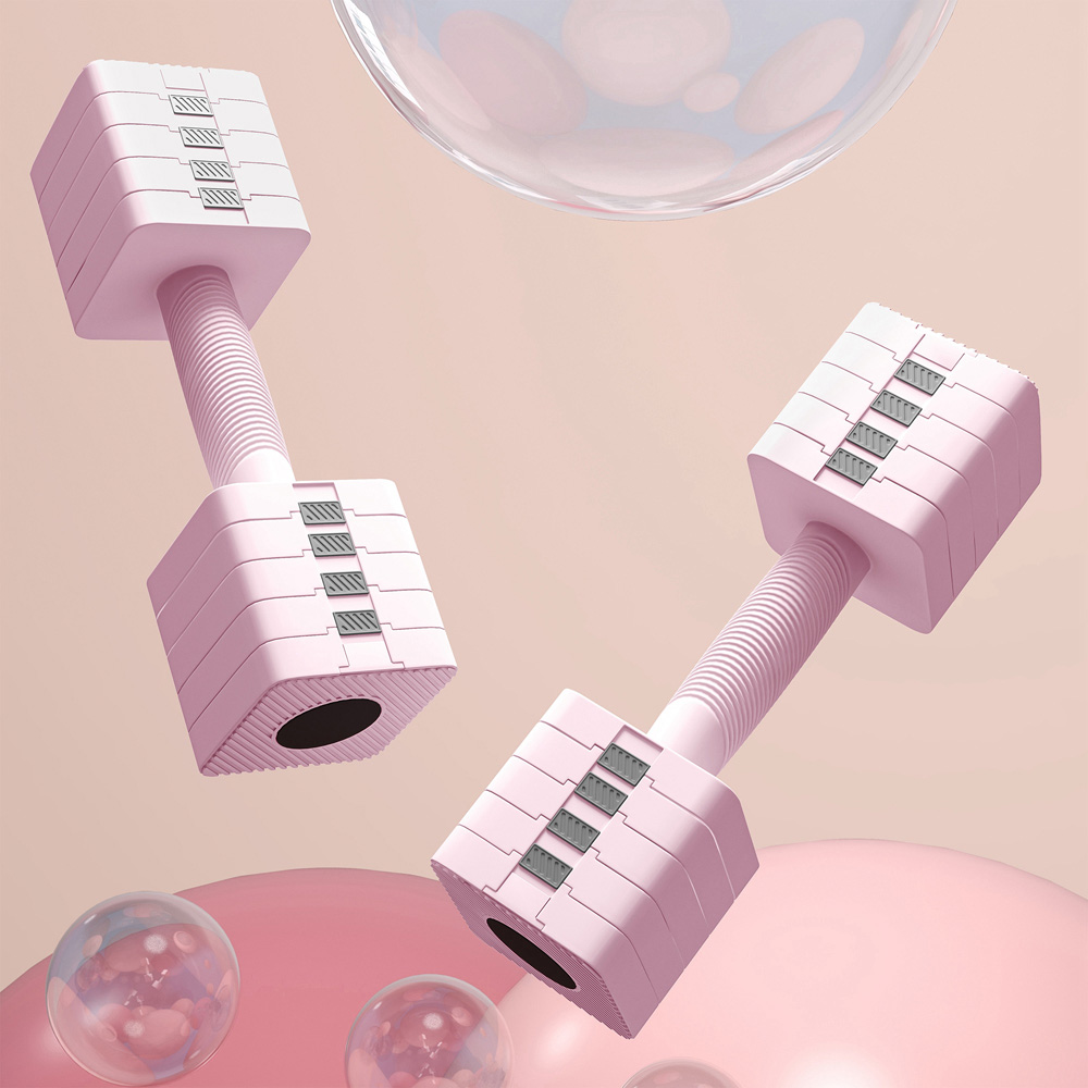 SPORTNOW 5-in-1 Pink Adjustable Dumbbell Set of 2 Image 4