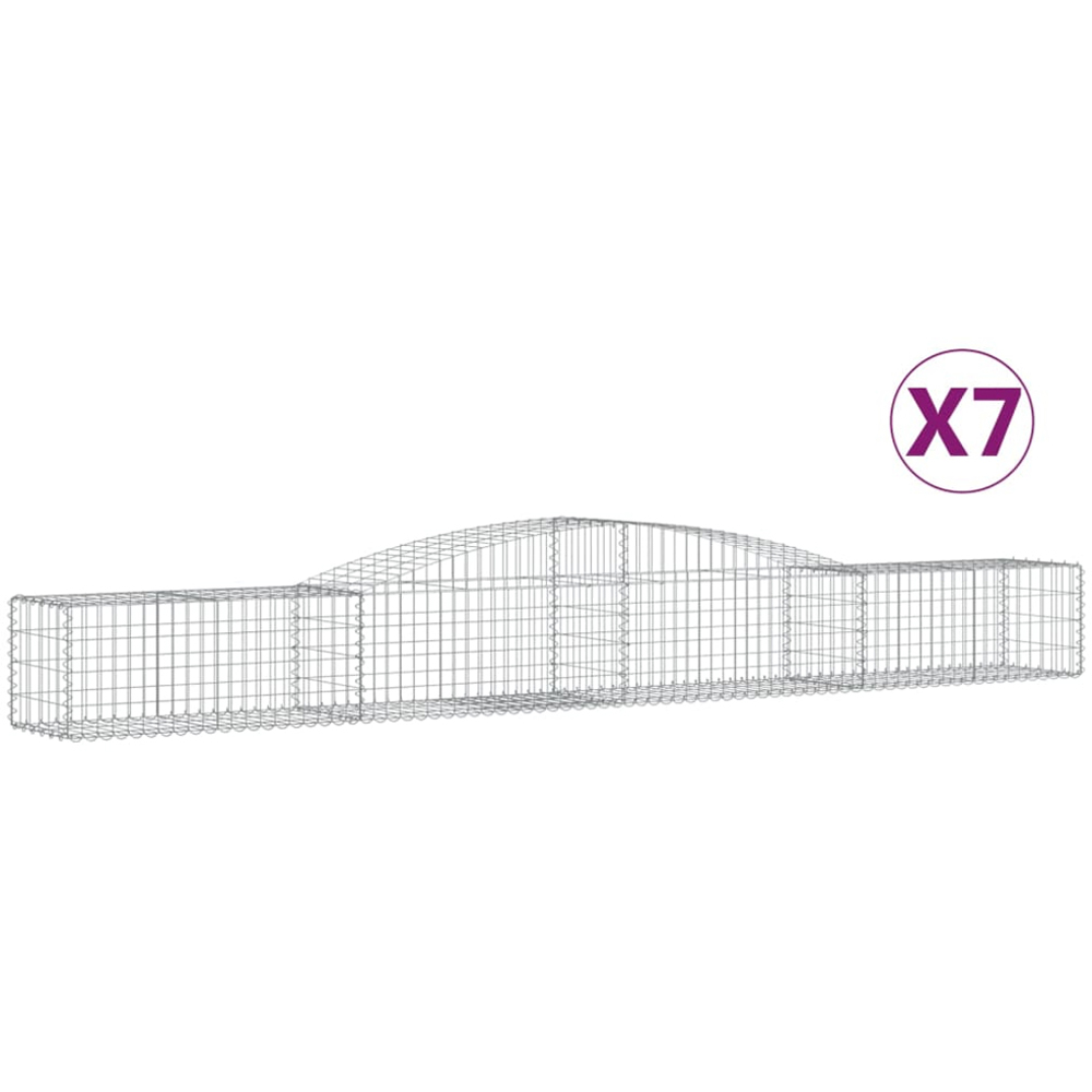 vidaXL Silver Galvanised Iron Gabion Basket 400 x 50 x 40/60cm 7 Pack Image 4