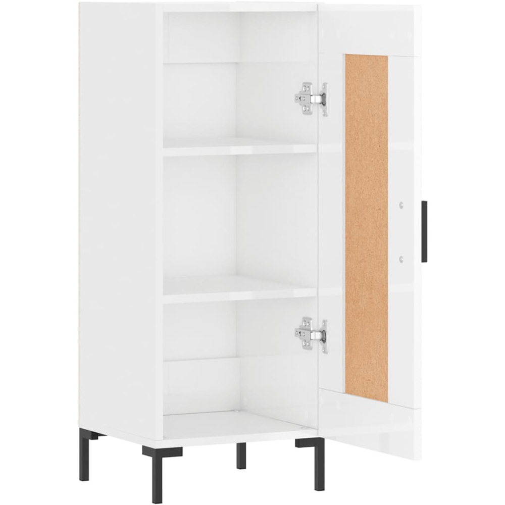 vidaXL Single Door High Gloss White Sideboard Image 6