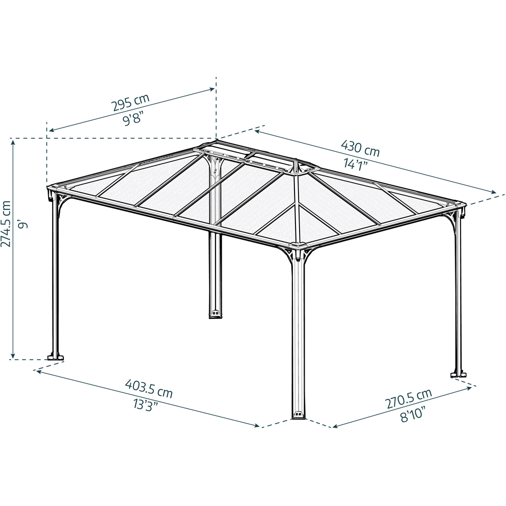 Palram Canopia Martinique 2.74 x 2.95m Grey Garden Gazebo Image 5