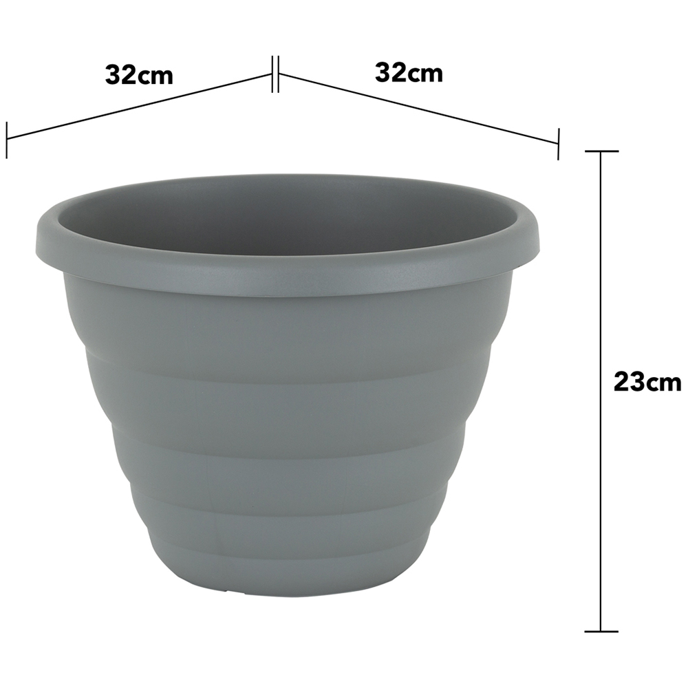 Wham Beehive Cement Grey Round Recycled Plastic Pot 32cm 4 Pack Image 4