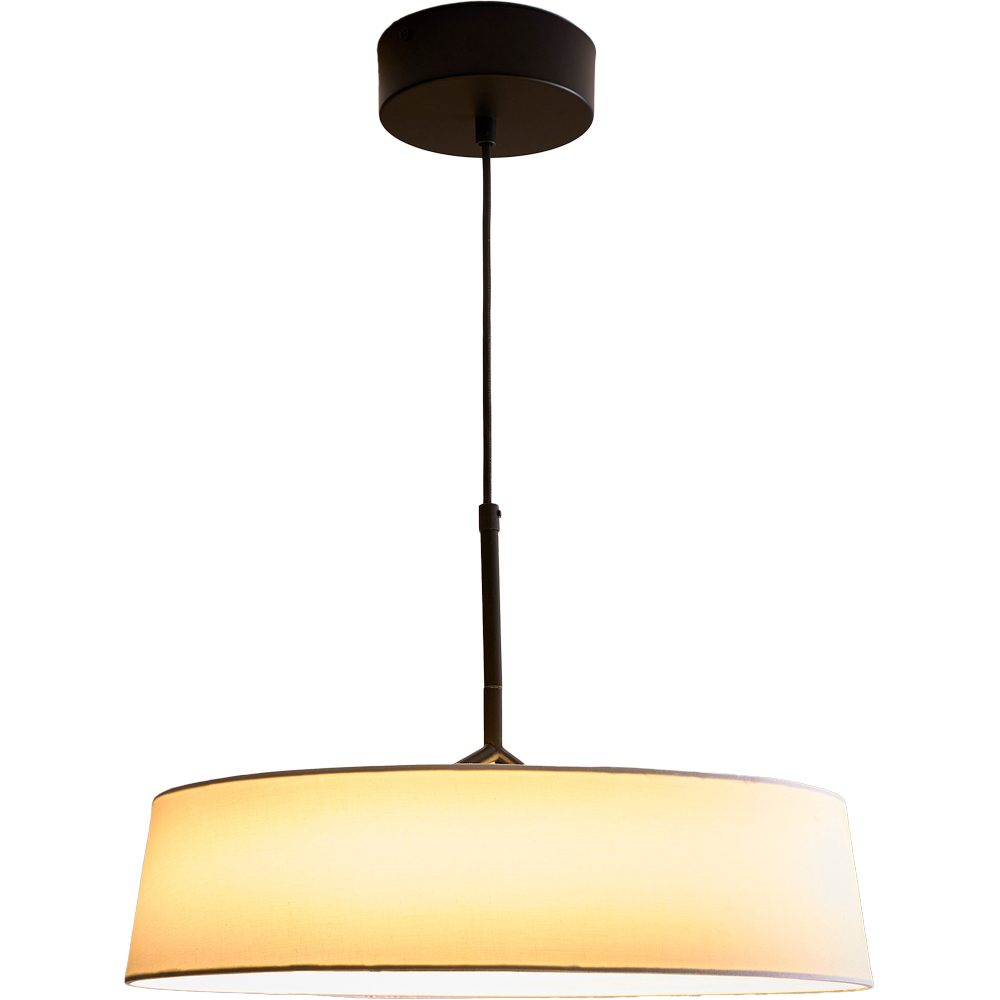 Kliving Luna White Shade Black LED Ceiling Light Image 1