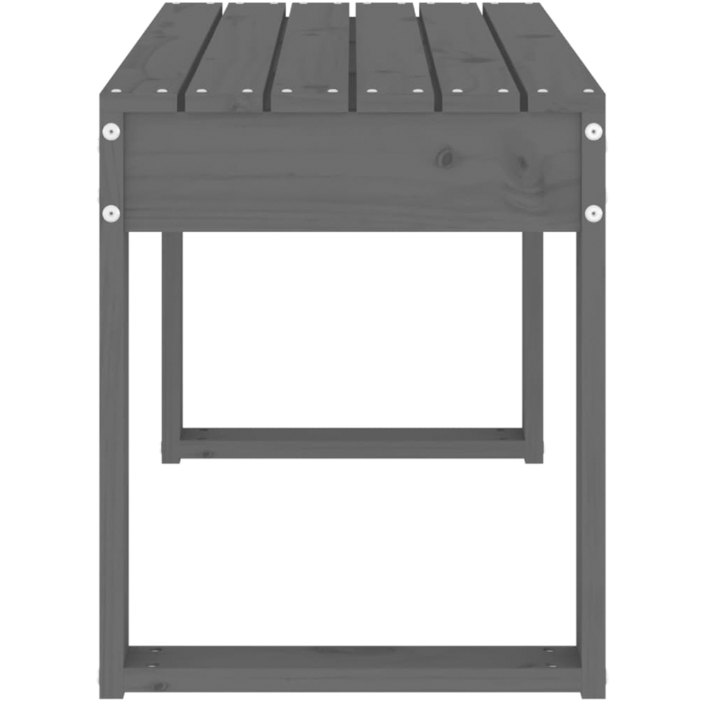 vidaXL Grey Solid Pine Wood Slatted Garden Bench 80 x 38 x 45cm Image 4