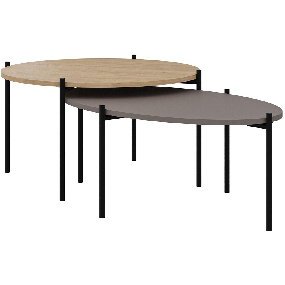 Decortie Odelia Sapphire Oak Nest of Tables Set of 2 Image 2