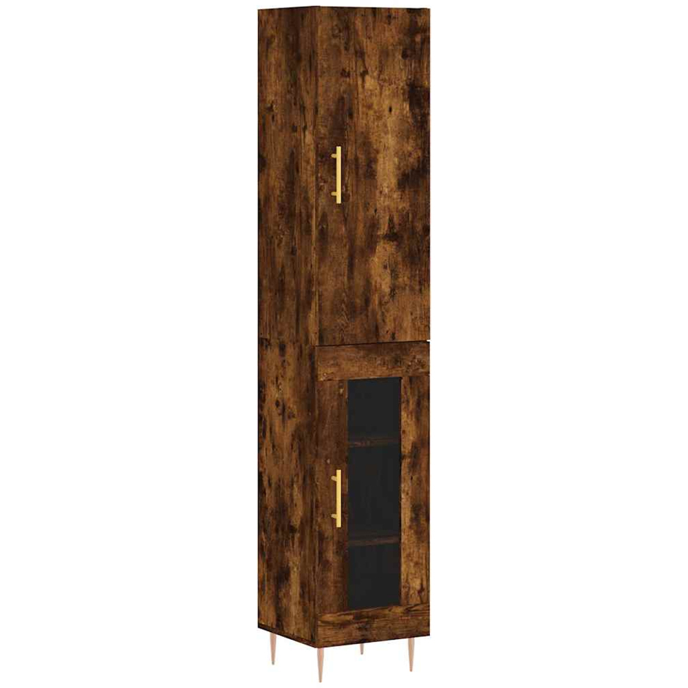 vidaXL 2 Door Smoked Oak Highboard Image 2
