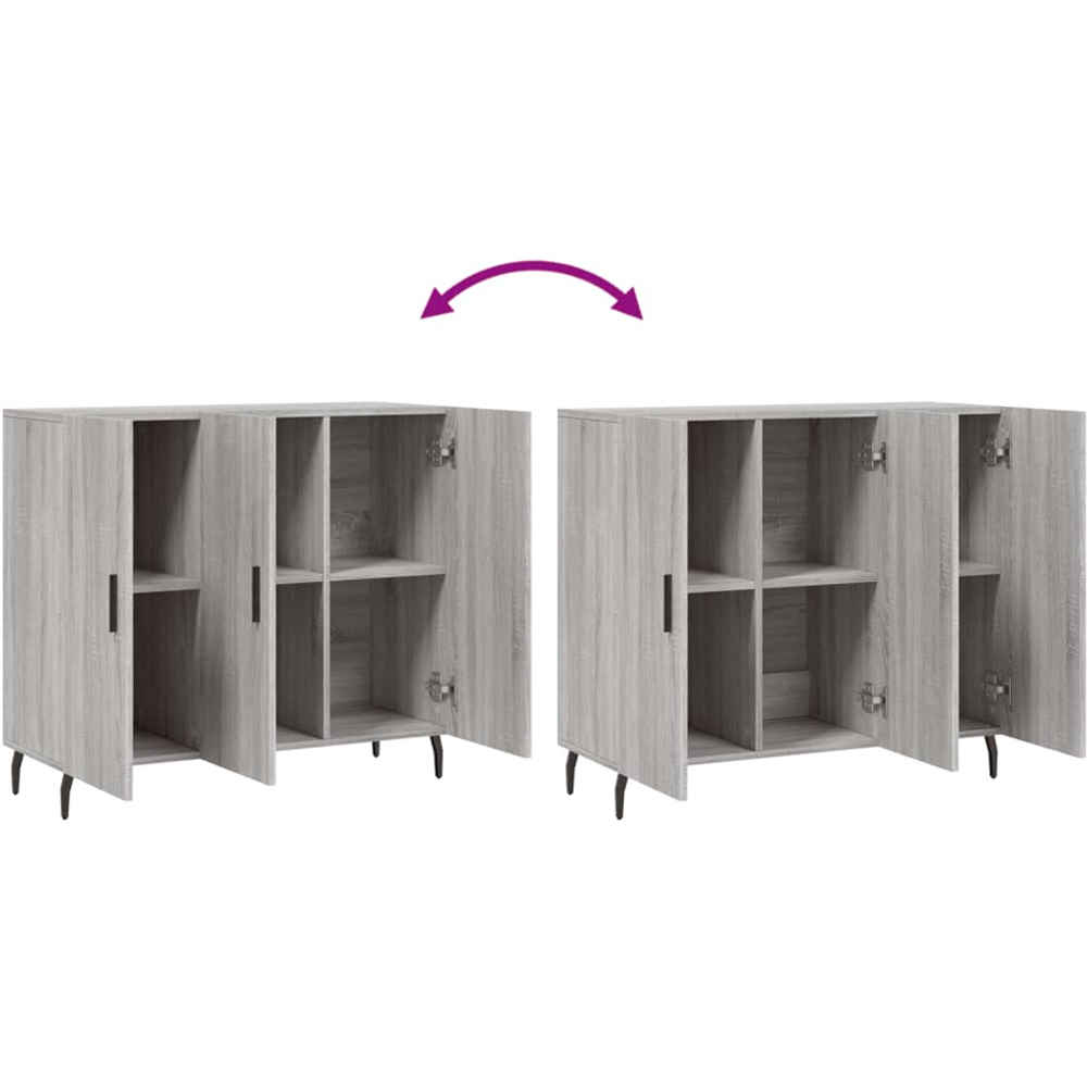 vidaXL 3 Door Grey Sonoma Sideboard Image 9