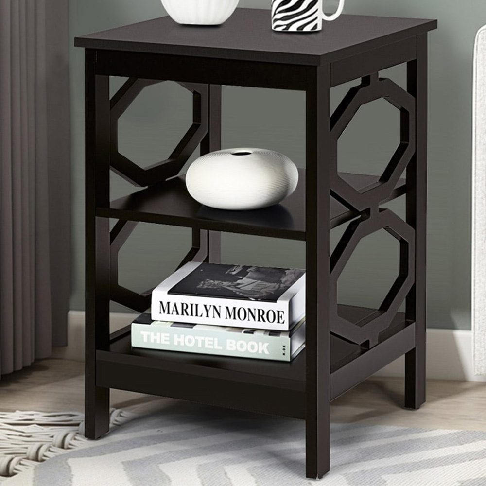 Costway 2 Shelf Coffee Bedside Table Image 1
