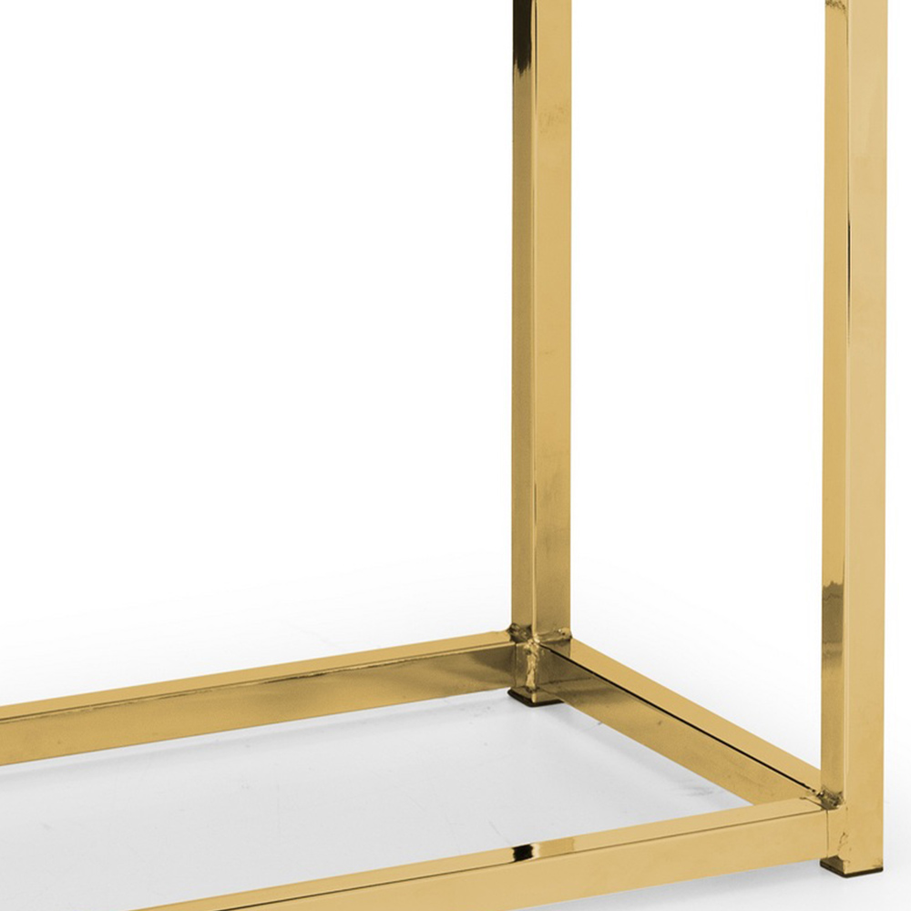 Julian Bowen Scala Gold and White Marble Top Console Table Image 4