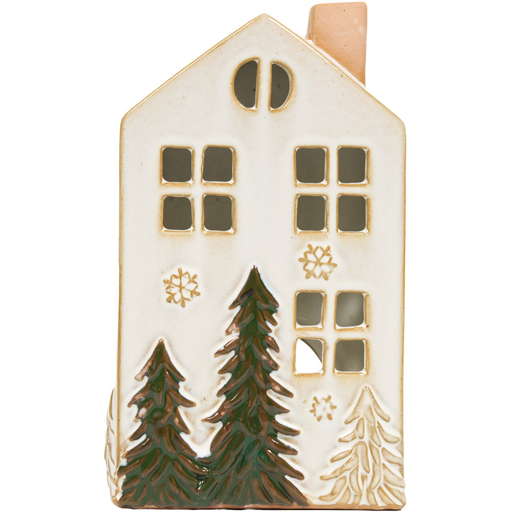 Glazed House Tealight Holder - White Image 3