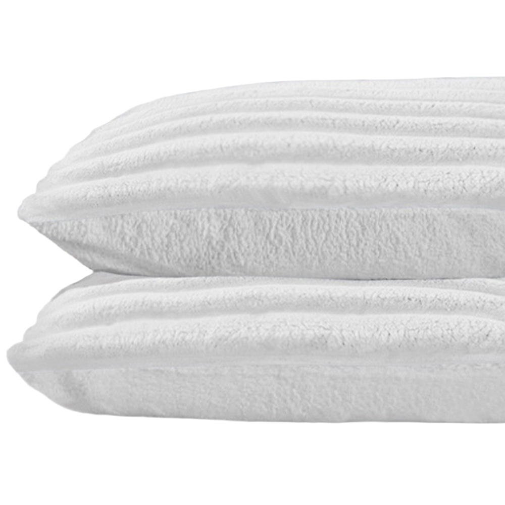 Velosso White Jumbo Cord Pillowcase 2 Pack Image 1