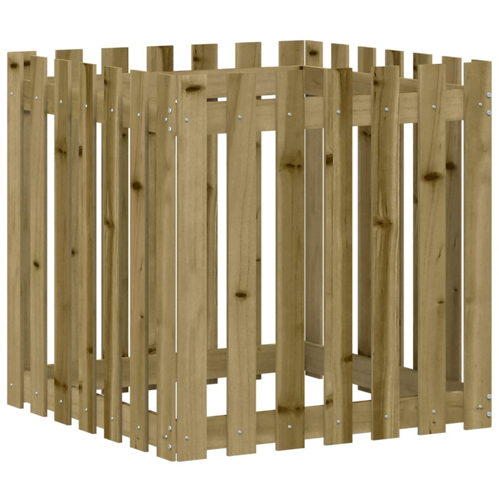 vidaXL Brown Pine Wood Garden Planter 70 x 70 x 70cm Image 1