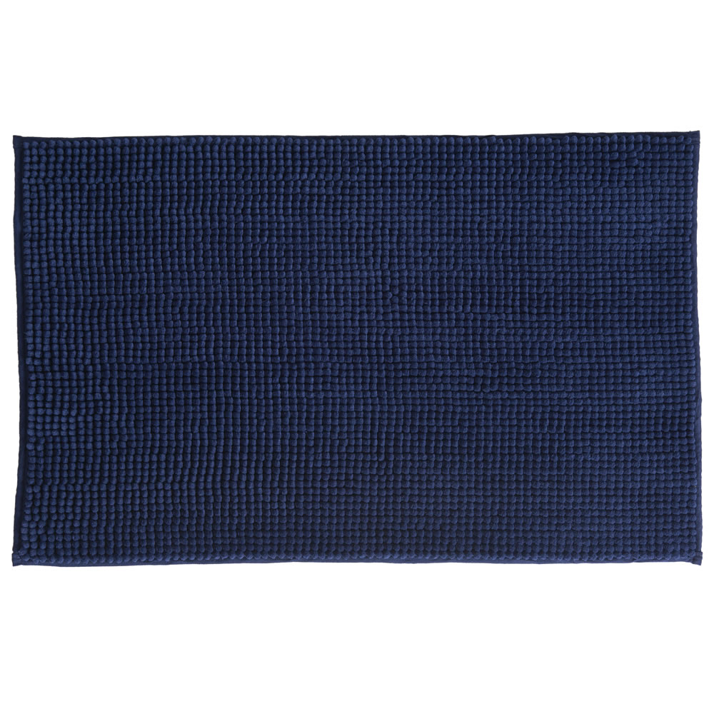 Wilko Supersoft Microfibre Navy Bath Mat 50 x 80cm Image 1