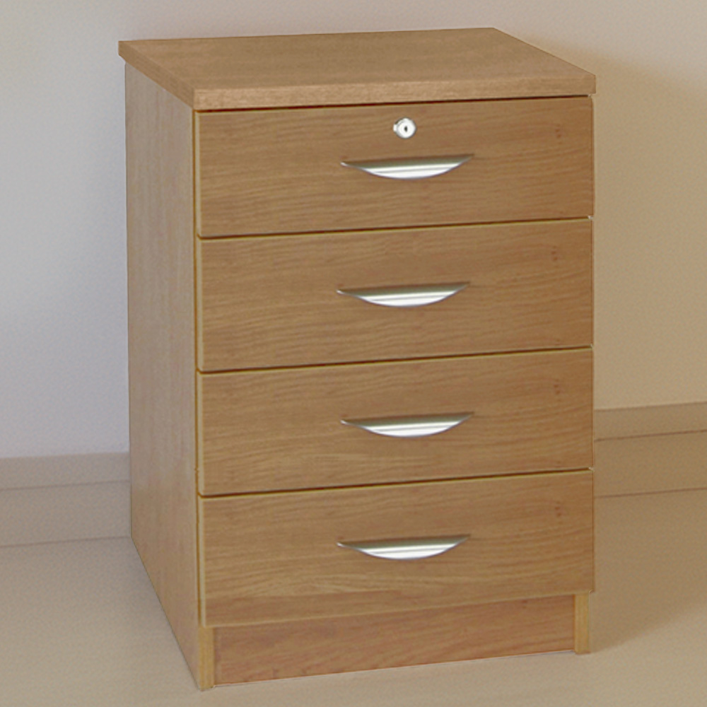R White Cabinets 4 Drawer Brown Storage Unit Image 1